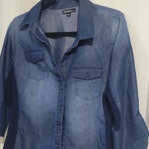 Chico's Indigo Button-Up Blouse